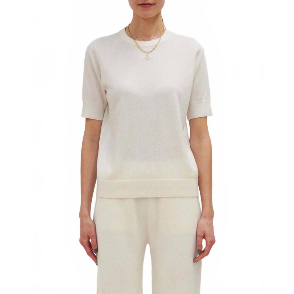 NEW ARCH4 CASHMERE logan crew sweater in ivory